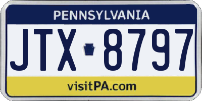 PA license plate JTX8797