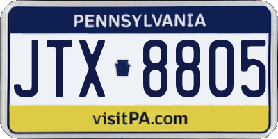 PA license plate JTX8805