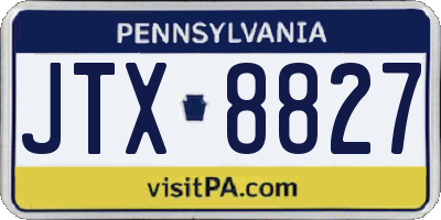 PA license plate JTX8827
