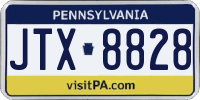 PA license plate JTX8828