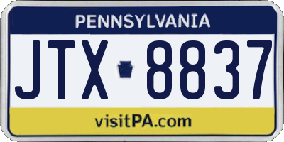 PA license plate JTX8837