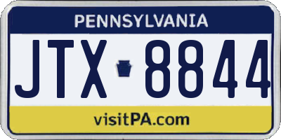 PA license plate JTX8844