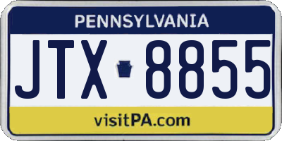 PA license plate JTX8855