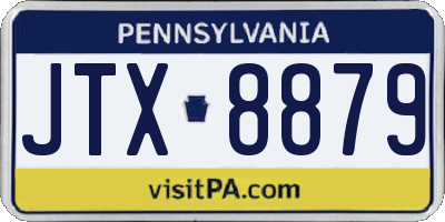 PA license plate JTX8879