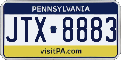 PA license plate JTX8883