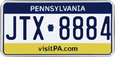 PA license plate JTX8884