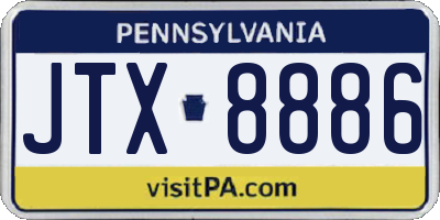 PA license plate JTX8886