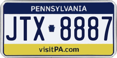 PA license plate JTX8887