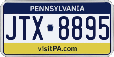 PA license plate JTX8895