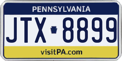 PA license plate JTX8899