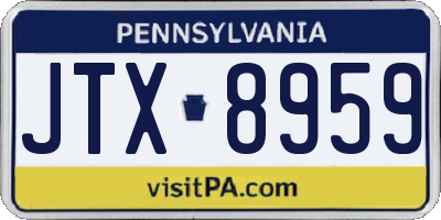 PA license plate JTX8959