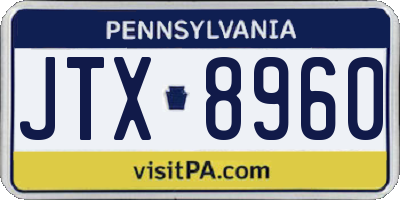 PA license plate JTX8960
