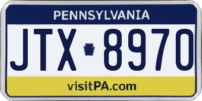 PA license plate JTX8970