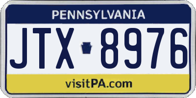 PA license plate JTX8976