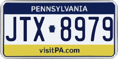 PA license plate JTX8979