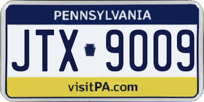 PA license plate JTX9009