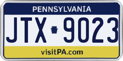 PA license plate JTX9023