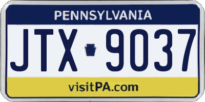 PA license plate JTX9037