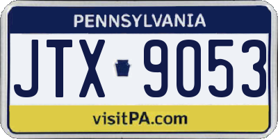 PA license plate JTX9053