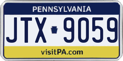 PA license plate JTX9059