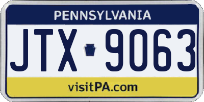 PA license plate JTX9063