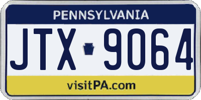 PA license plate JTX9064