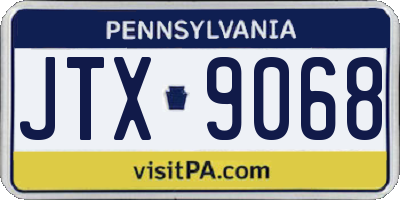 PA license plate JTX9068