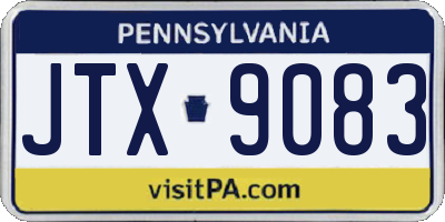 PA license plate JTX9083