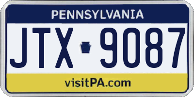 PA license plate JTX9087