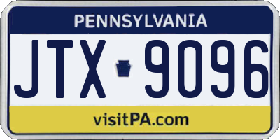 PA license plate JTX9096