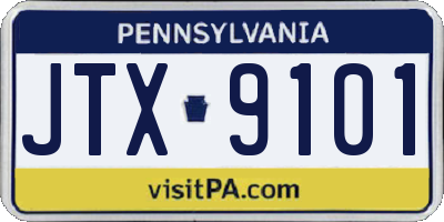 PA license plate JTX9101
