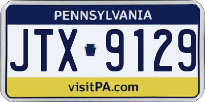 PA license plate JTX9129