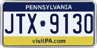 PA license plate JTX9130