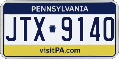 PA license plate JTX9140