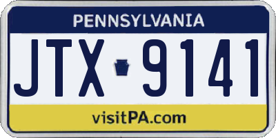 PA license plate JTX9141