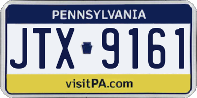 PA license plate JTX9161