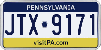 PA license plate JTX9171