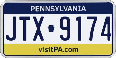PA license plate JTX9174
