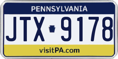 PA license plate JTX9178