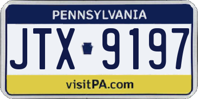 PA license plate JTX9197