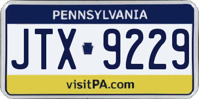 PA license plate JTX9229
