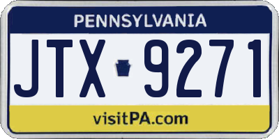 PA license plate JTX9271