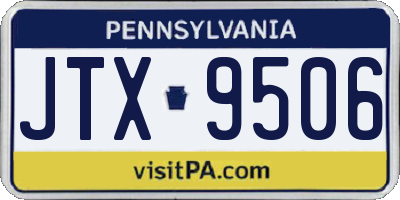 PA license plate JTX9506