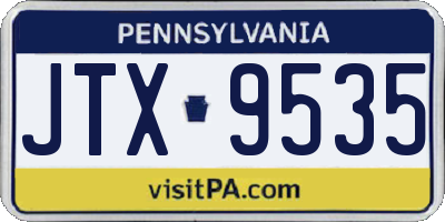 PA license plate JTX9535