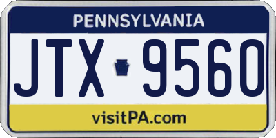 PA license plate JTX9560
