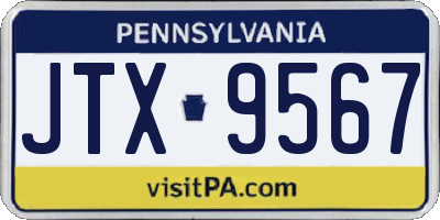 PA license plate JTX9567