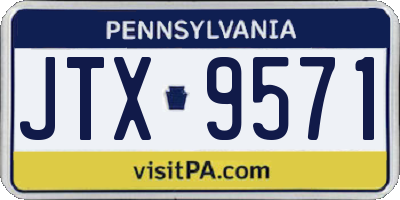 PA license plate JTX9571