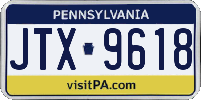 PA license plate JTX9618