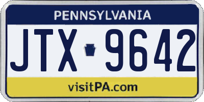 PA license plate JTX9642