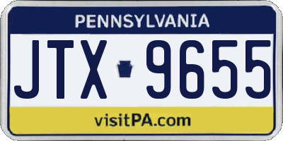 PA license plate JTX9655